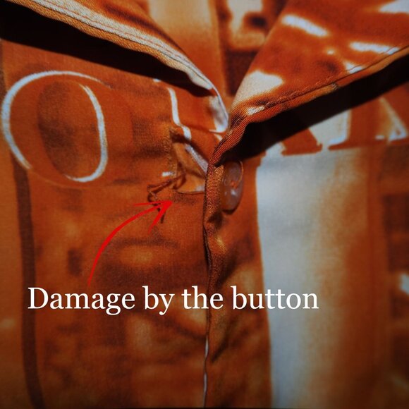 Clench 701 Jeans VTG Y2K Chinatown Button Down Streetwear Shirt Men's XL - Picture 9 of 9